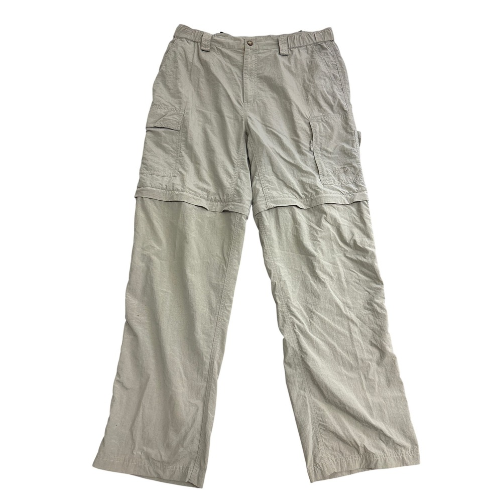 The North Face Mens Convertible Cargo Hiking Pants Khaki Tan Zip Off Size Large
